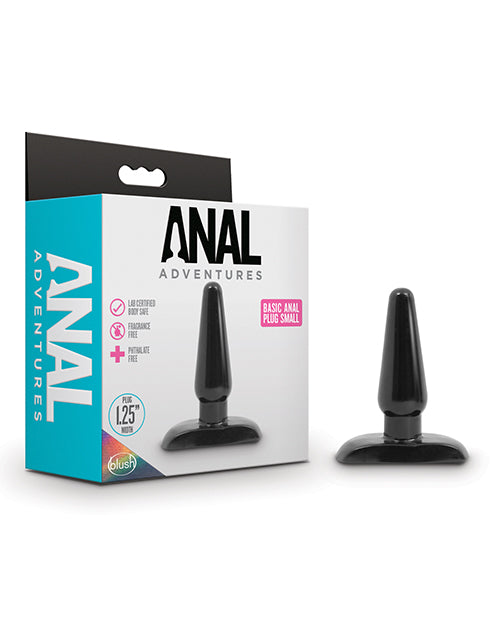 Anal Adventures Basic Anal Plug Small Black