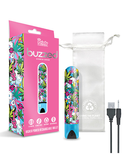 Buzzed Mini vibrador recargable de 3,5" - Azul