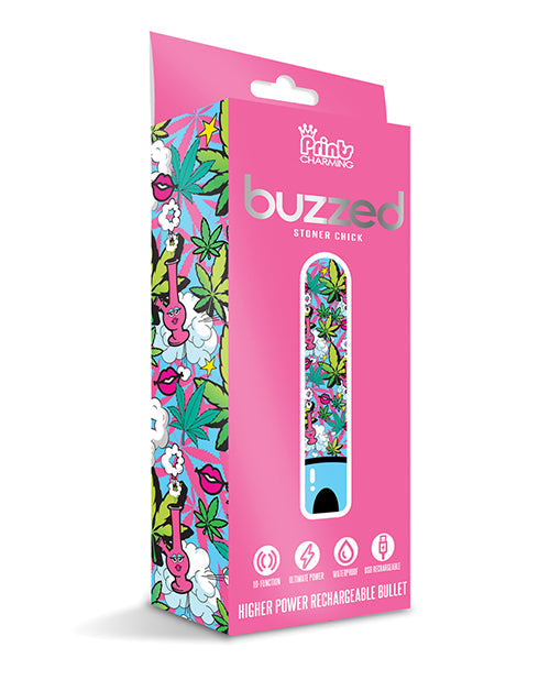 Buzzed Mini vibrador recargable de 3,5" - Azul