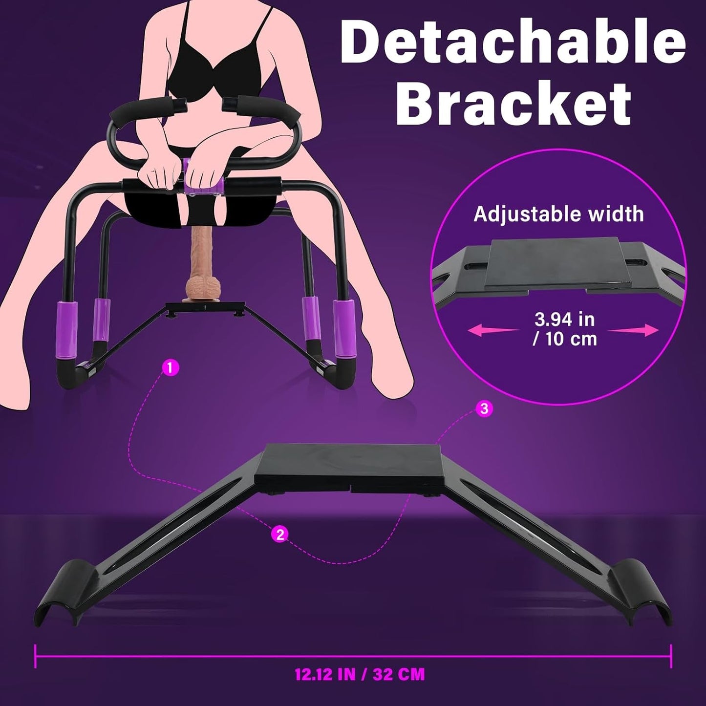 Sillón de sexo ajustable RotateFlex con soporte para dildo