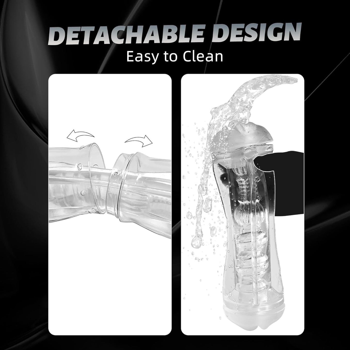CrystalView Clear Doble Entrada Bolsillo Coño 9.5" Masturbador Masculino