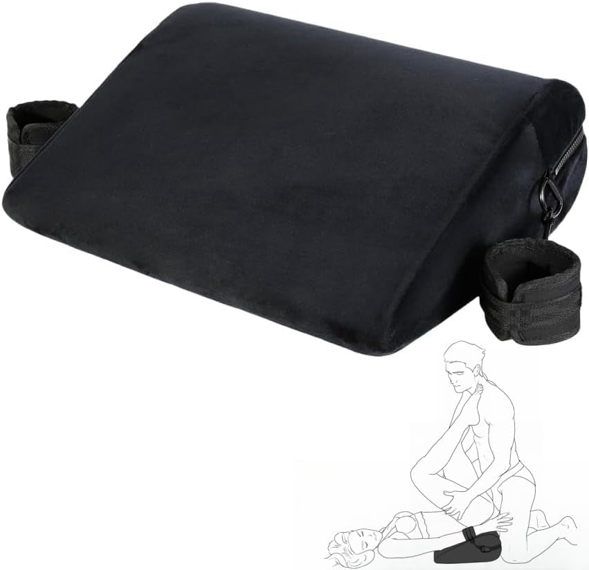 Almohada de cuña de espuma negra NoirBond con esposas