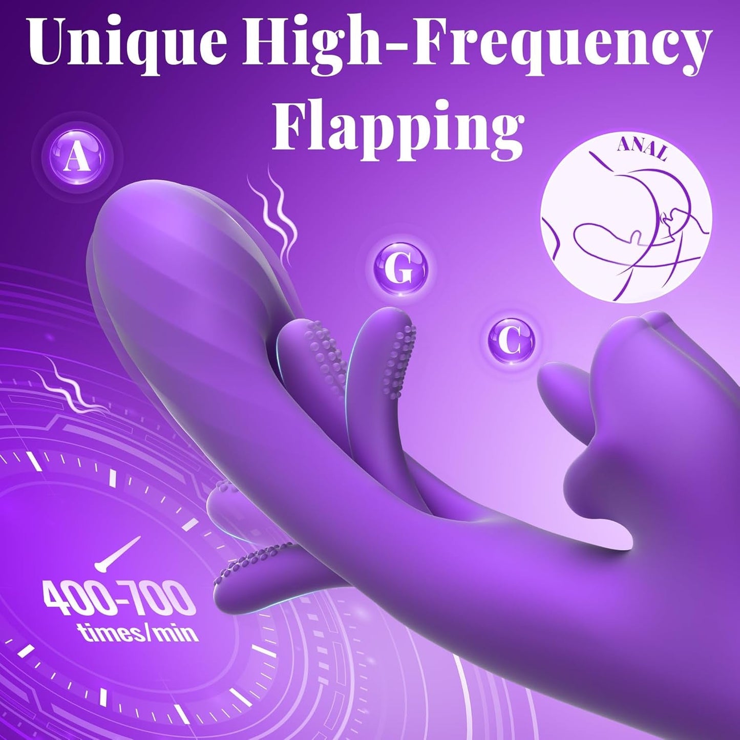Vibrador ElyraPulse 3 en 1 para punto G y empuje lingual de rosa