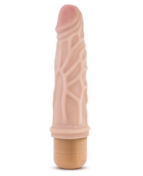 Dr. Skin Vibe 3 - Dildo vibrador de 7.25" - Beige