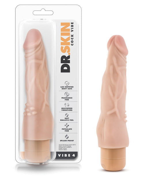 Dr. Skin Vibe 4 - Godemichet Vibrant de 8" - Beige