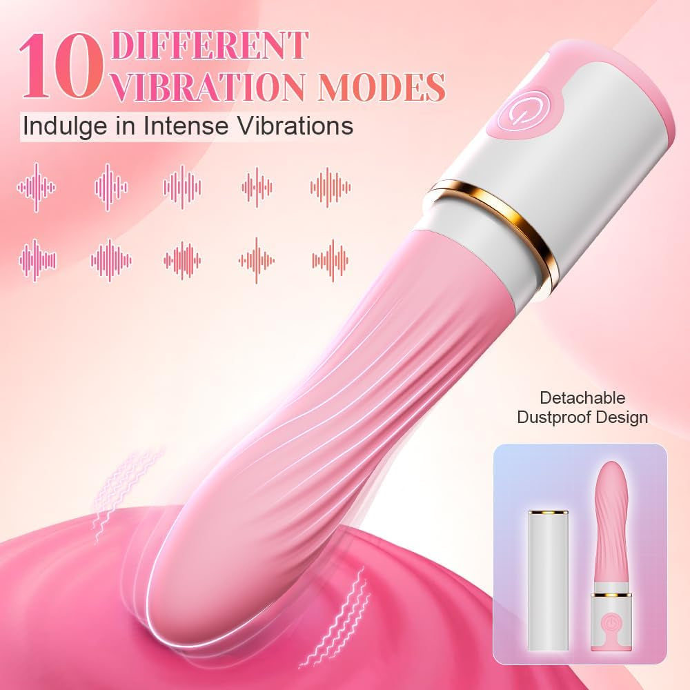 SecretLuxe Lipstick Bullet Vibrator 10 Modes Quiet Rechargeable