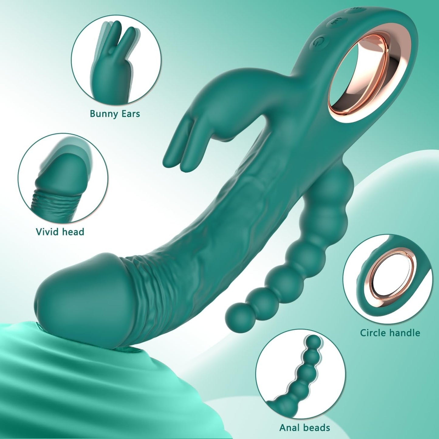 TriAxis Vibrador Triple Motor con Eje Propulsor 10 Modos USB