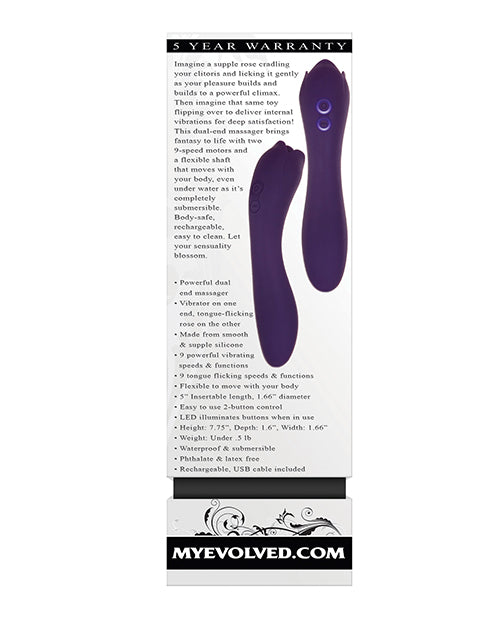 Masajeador de doble punta Thorny Rose - Morado