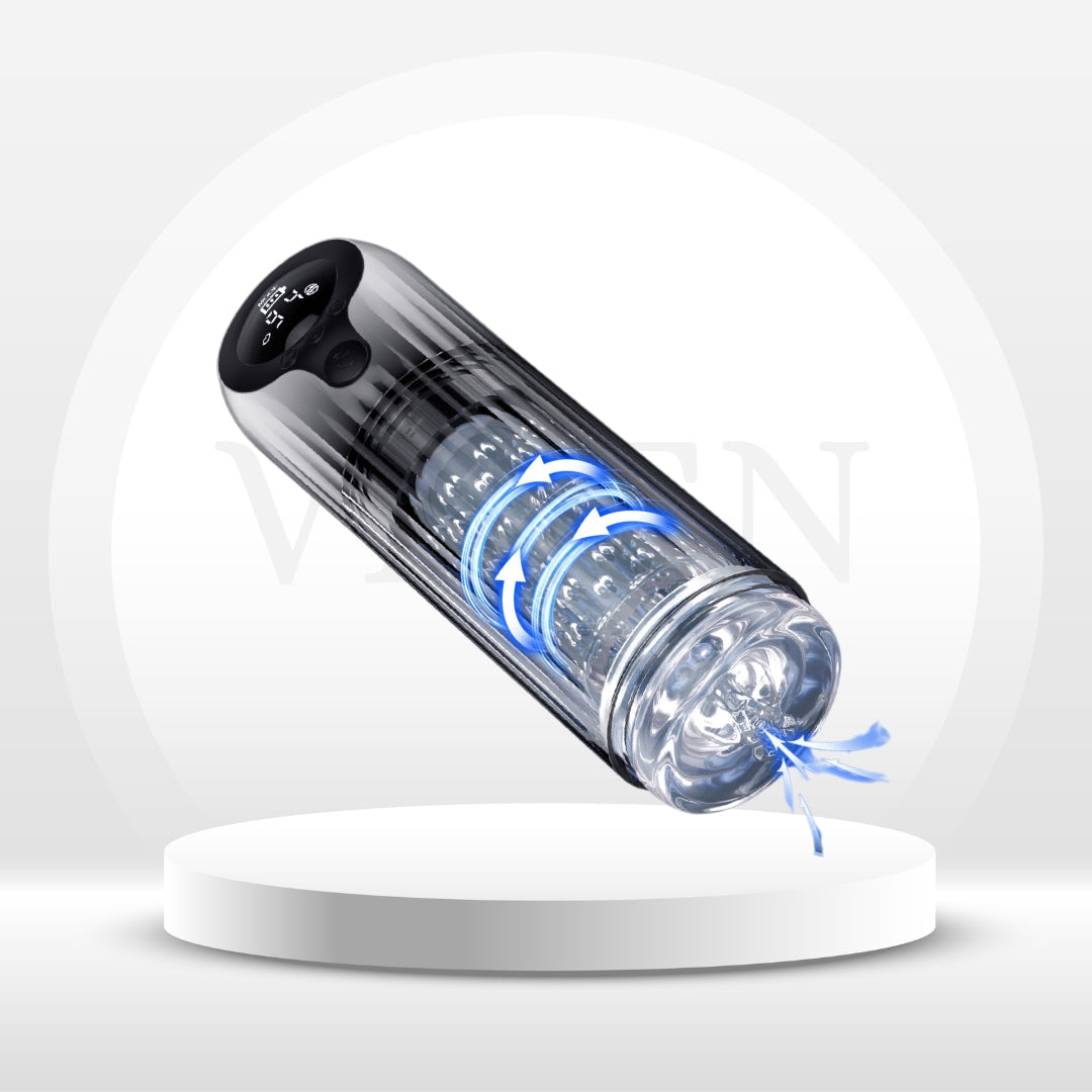 RotaRush Rotating Suction Male Stroker LED Display