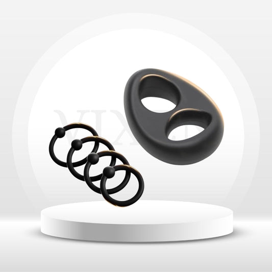 Ensemble de 5 anneaux péniens en silicone FlexFive