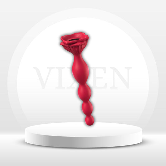 Vibromasseur Perles Anales Rose 7.8" CrimsonPetal avec 9 Modes