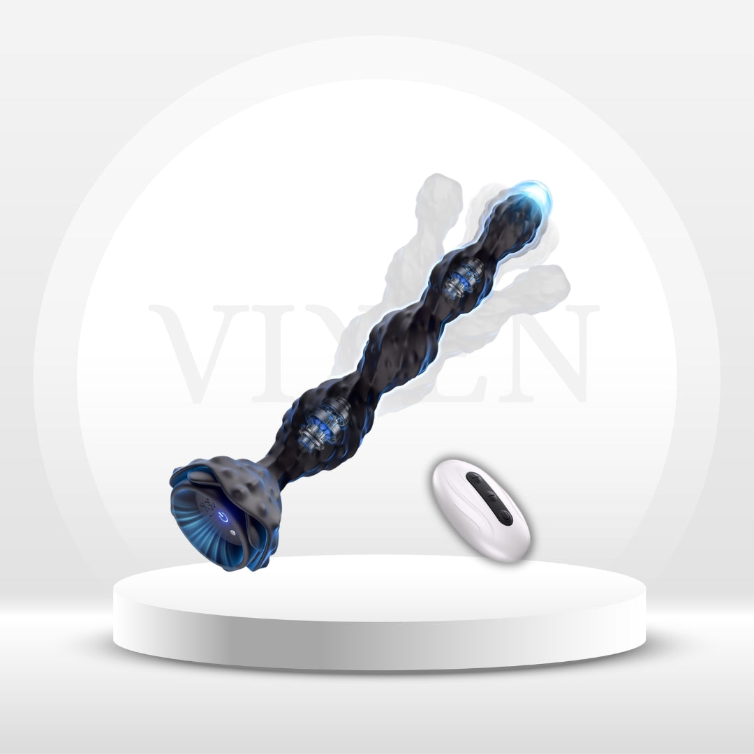 VelvetRise Varita de perlas anales vibratorias con control remoto