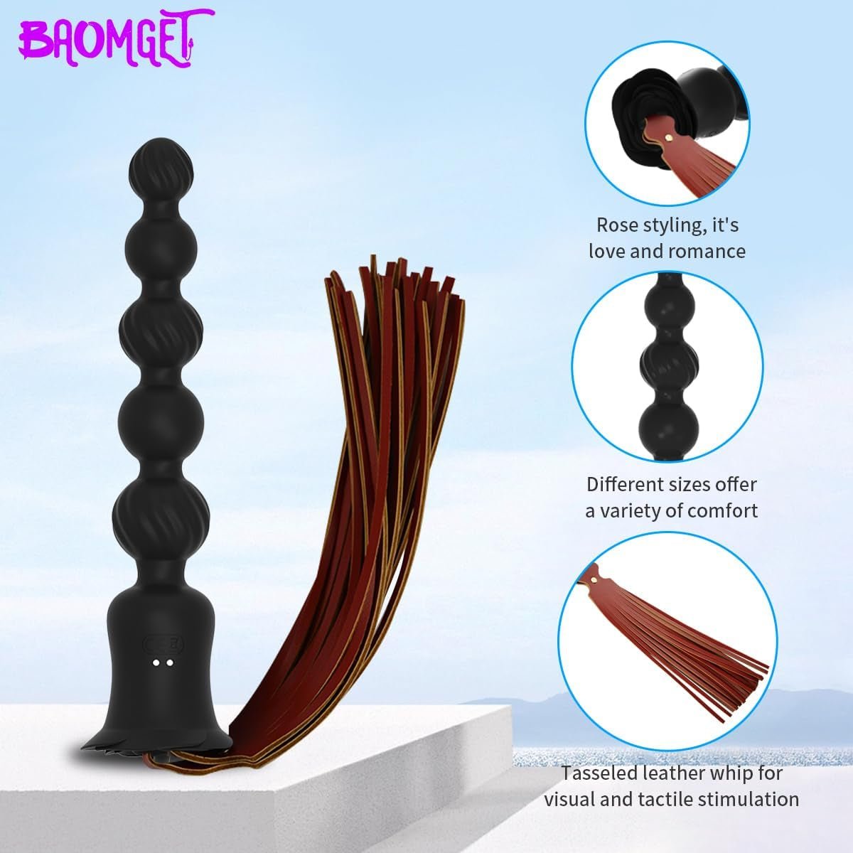 PulseBead Vibrating Beads  Prostate Massager w/ Whip