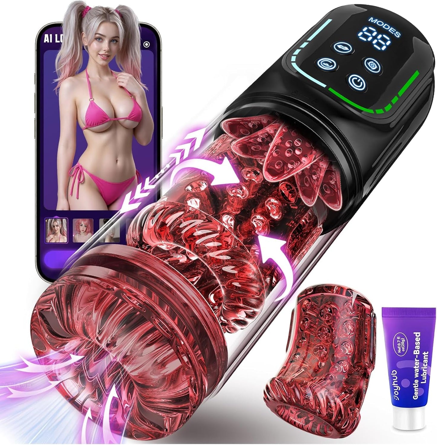 HydraSync AI Masturbador Masculino Empuje Gire Bombee Aplicación