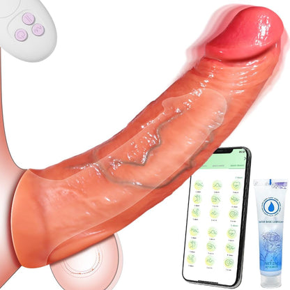 AppDrive Control de Aplicación Manga Vibradora de Pene con 9 Modos de Anillo