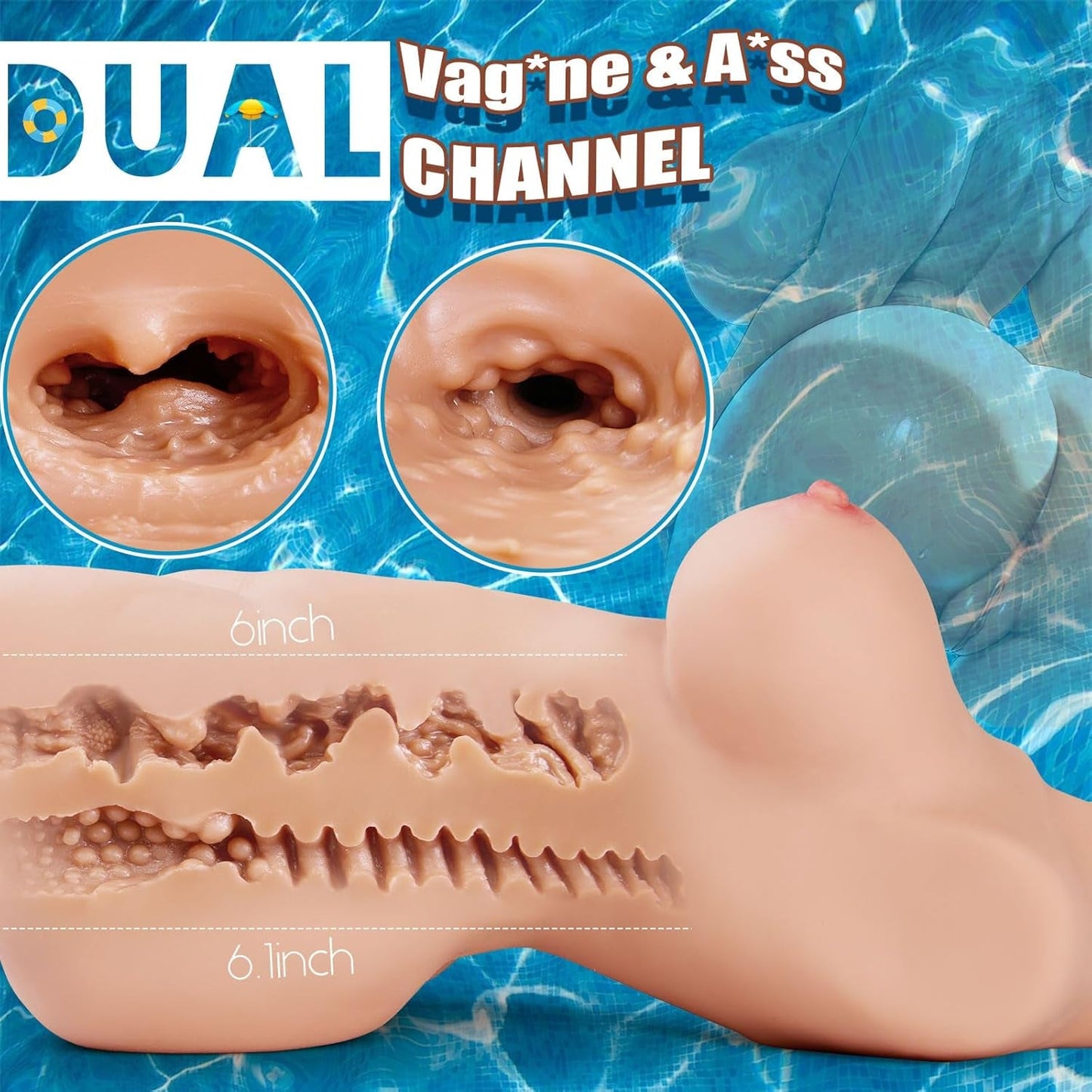 NexaCurve Muñeca Sexual Torso Doble Canal 4.85KG TPE