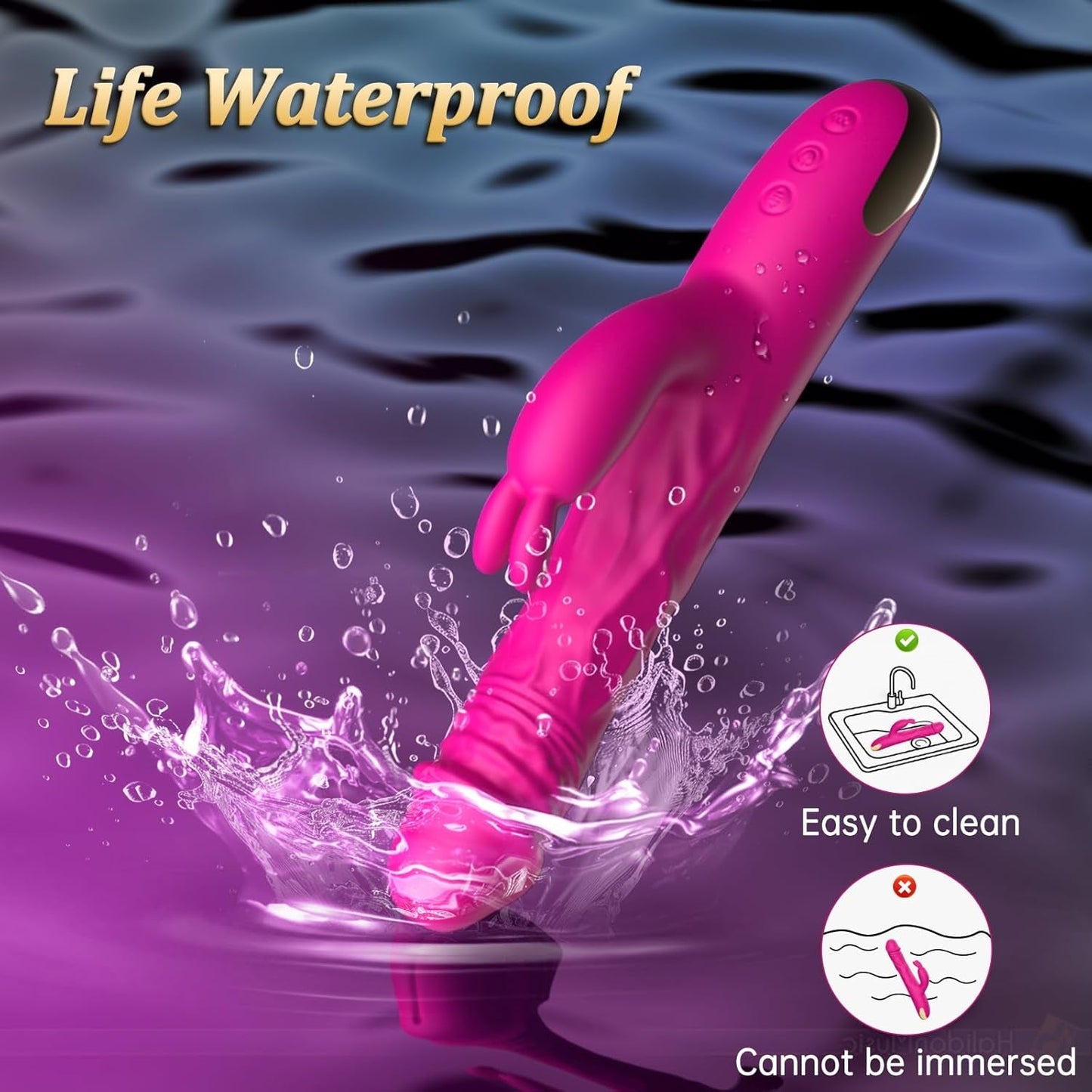 BlushCore Vibrador de conejo con empuje 5 velocidades de empuje 10 modos Impermeable
