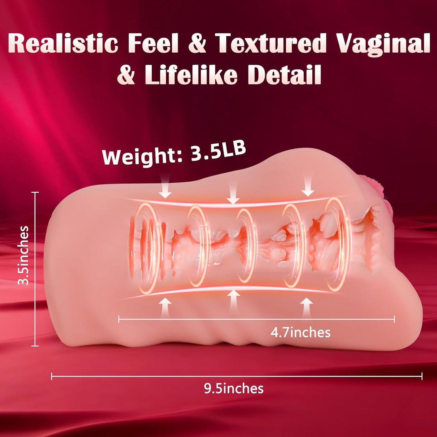 SyncPulse Vagina de bolsillo con penetración, controlada por aplicación, 9 modos