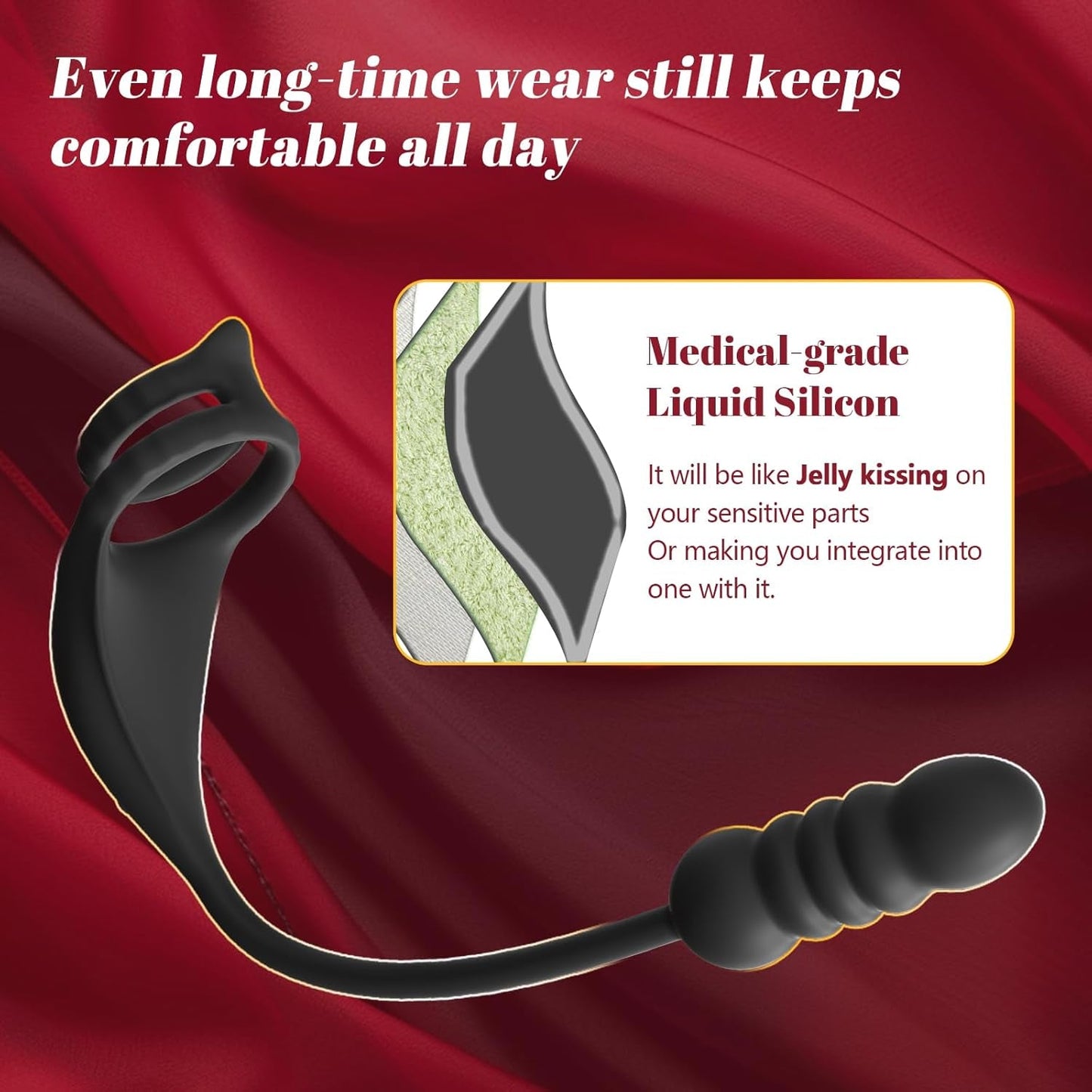 ThrustPulse Masajeador de Próstata Penetrante Anillo para el Pene Control Remoto 9 Modos