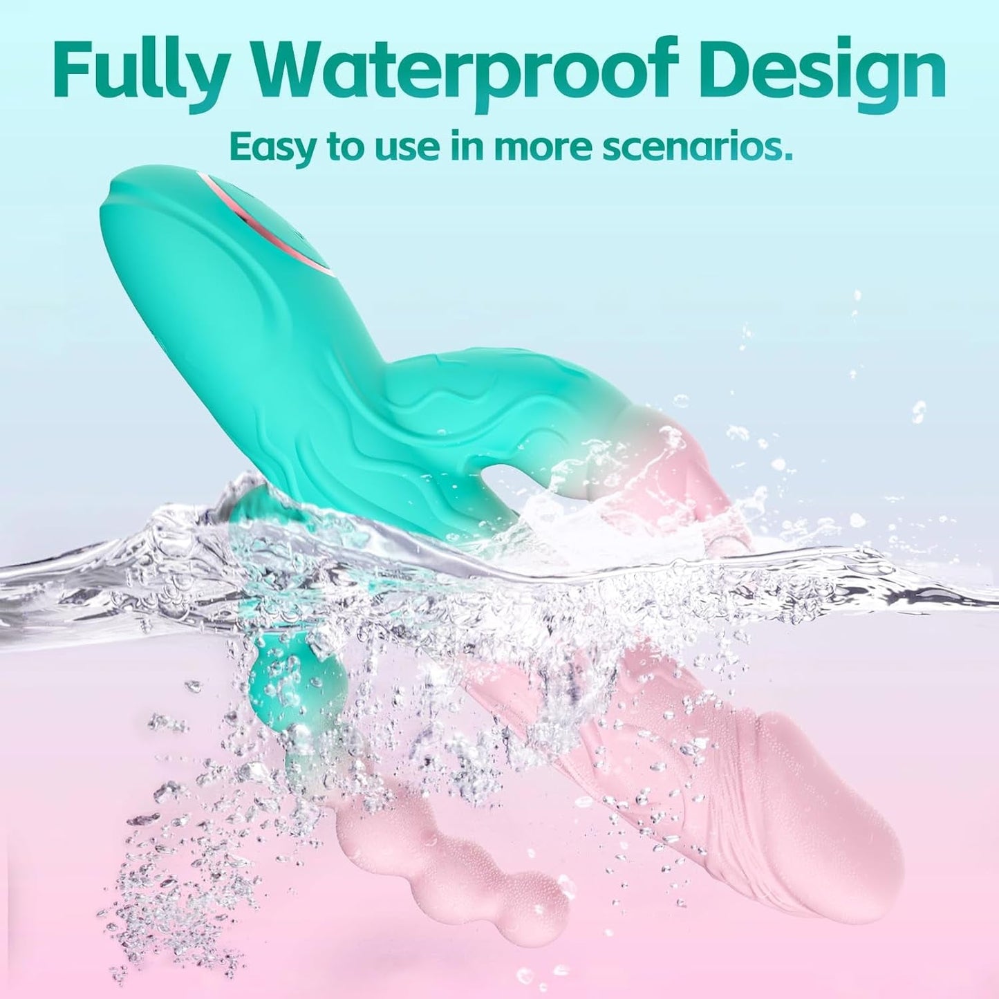 Vibrador de conejo 3 en 1 TriBloom con 20 modos y perlas, resistente al agua
