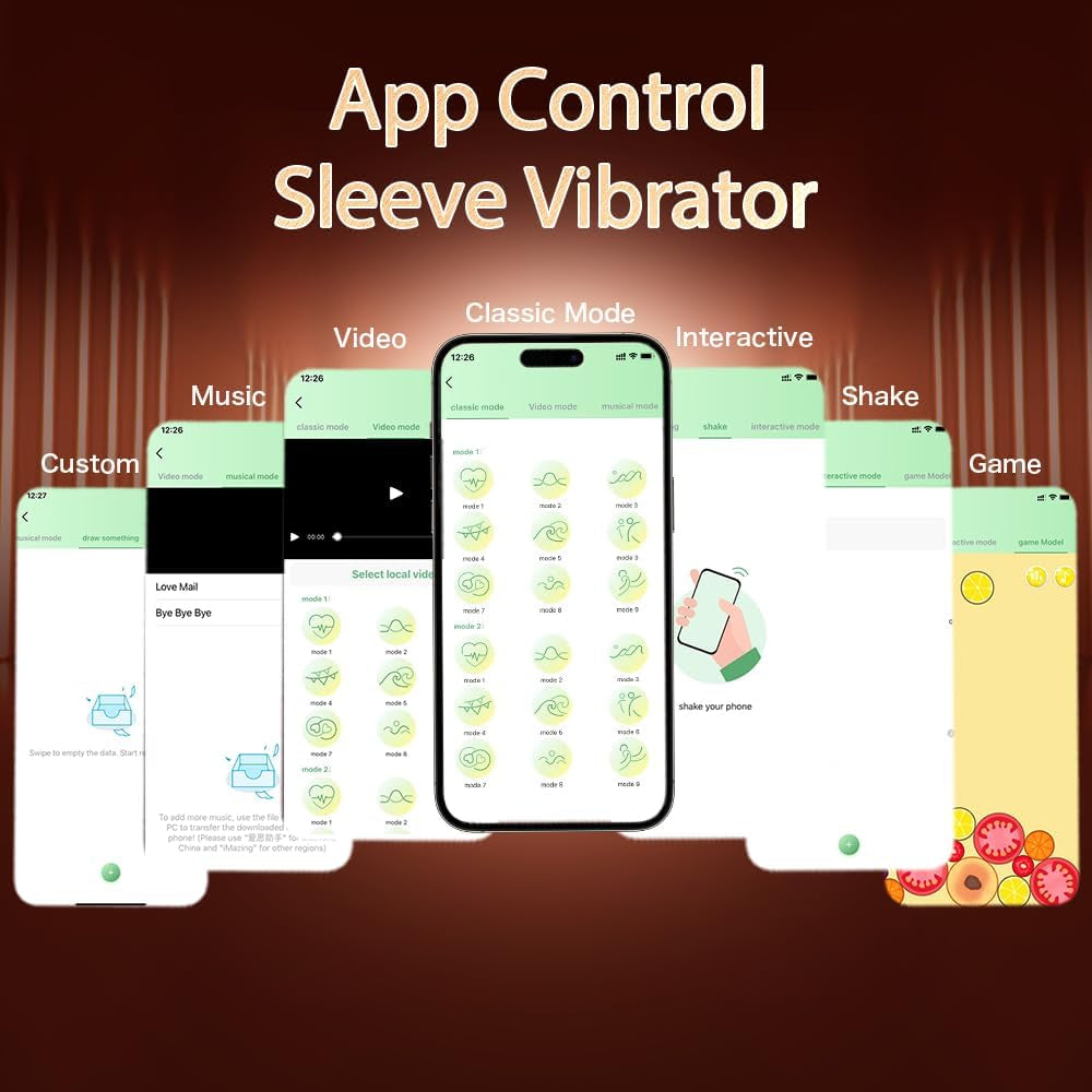 AppDrive Control de Aplicación Manga Vibradora de Pene con 9 Modos de Anillo