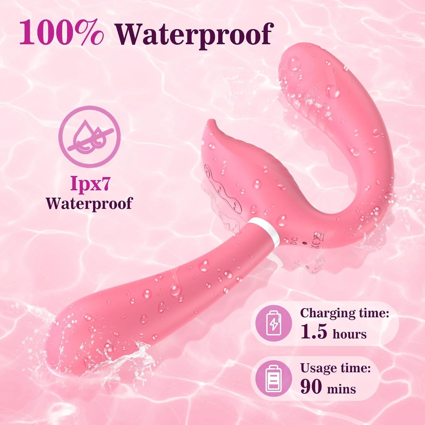 TriSync Vibrador Strap-On sin Tirantes a Distancia de 3 Motores