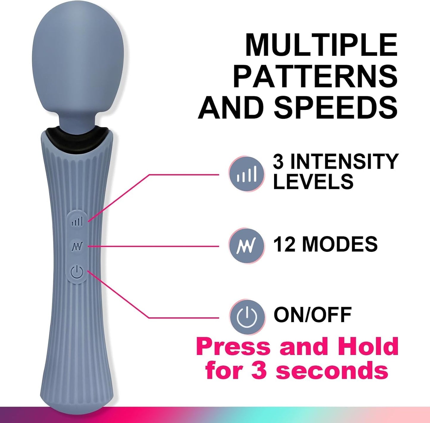 Vibromasseur baguette étanche AquaLock 12 modes