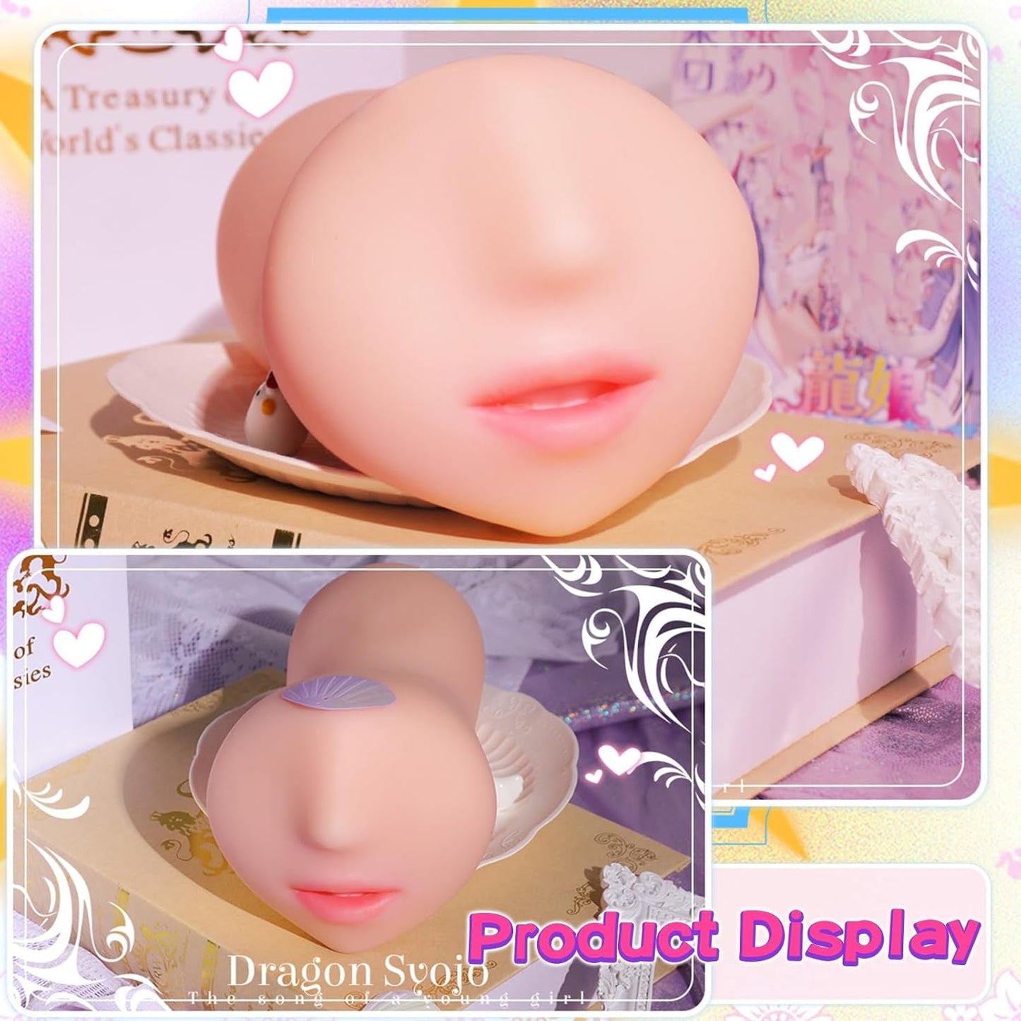 TwinLick Double-Tongue Realistic Mouth Male Stroker