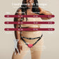 CrimsonControl Vibrador de Clítoris con Anillo para Pene y Arnés a Control Remoto