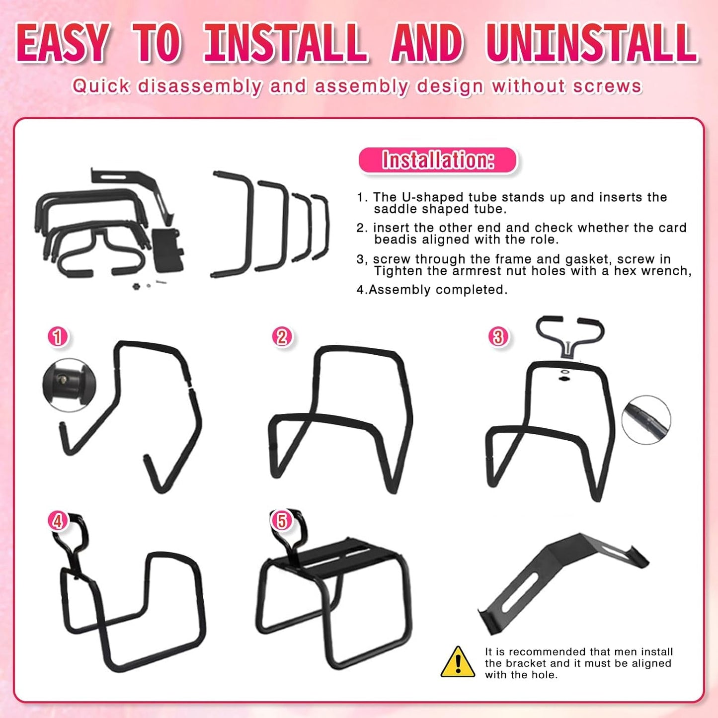 ControlBounce Adjustable Bouncing Sex Chair with Handrail