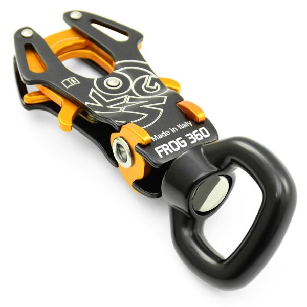Émerillon à manille montable sur anneau pour anneaux de suspension - 23 kN - Frog 360 - Émerillon compatible avec les textiles