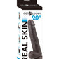 Get Lucky 9" Real Skin Dildo - Dark Brown