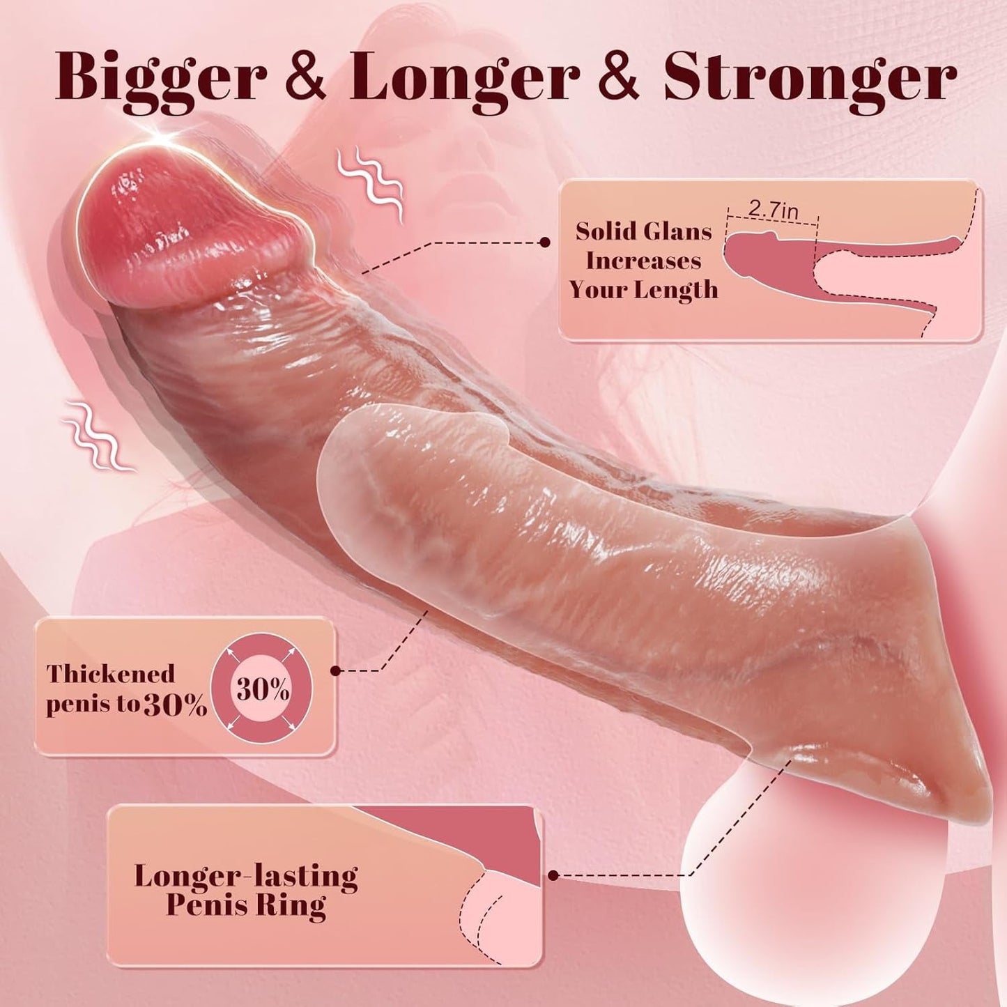 PowerSync Funda Vibratoria para Pene 10 Modos Control Remoto