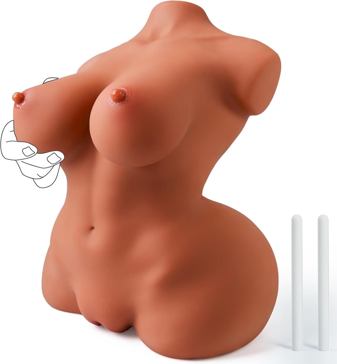 Torso de Muñeca Sexual Realista CurveyFlex 16LB | Diseño de Doble Canal