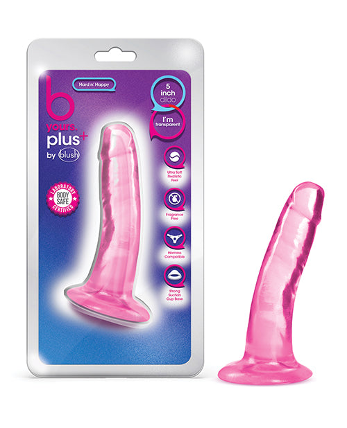 B Yours Plus Dildo rígido y placentero de 5,5" - Rosa