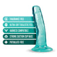 B Yours Plus Dildo rígido y feliz de 5.5" - Turquesa