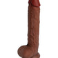 Get Lucky 11" Real Skin Dildo - Light Brown