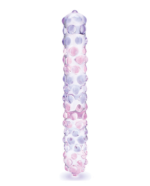 Dildo de cristal rugoso Glas 9" de rosa púrpura