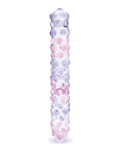 Dildo de cristal rugoso Glas 9" de rosa púrpura