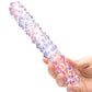 Dildo de cristal rugoso Glas 9" de rosa púrpura