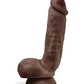Dildo autolubricante Glide de 8,5" con bolas - Chocolate