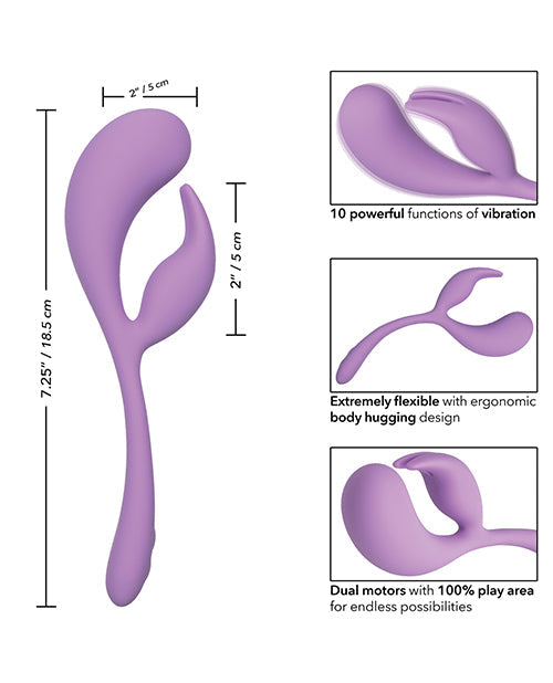 Elle Liquid Silicone Dual Flicker - Violet