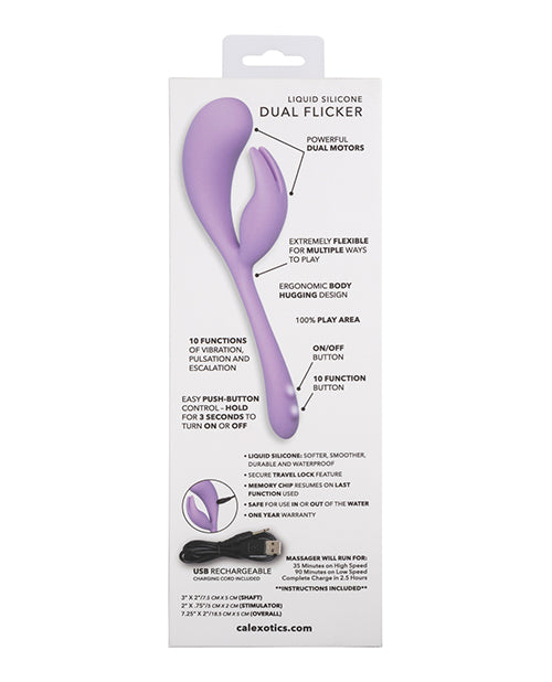 Elle Liquid Silicone Dual Flicker - Violet