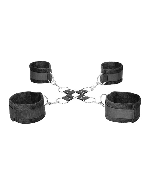 Menottes noires et blanches velcro pour mains et chevilles - Noir