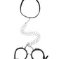 Collar y esposas de cuero blanco y negro