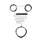 Black & White Velcro Collar Leash & Hand Cuffs - Black