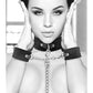 Black & White Velcro Collar Leash & Hand Cuffs - Black