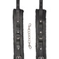 Black & White Plush Leather Ankle Cuffs - Black
