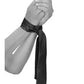 Corbata de satén en blanco y negro para bondage - Negro