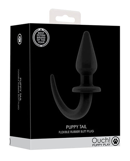 Ouch Puppy Play - Plug anal con cola, negro